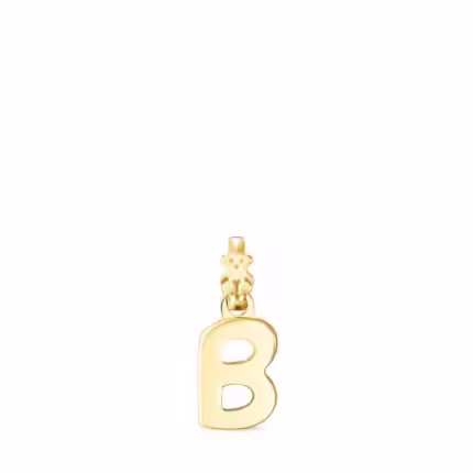 Alphabet letter B Pendant in Silver Vermeil
