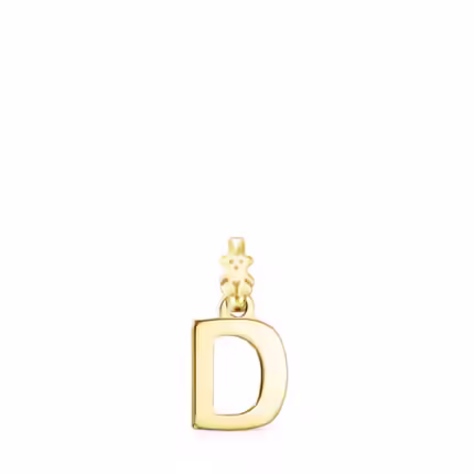 Alphabet letter D Pendant in Silver Vermeil