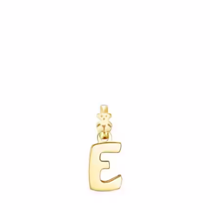 Alphabet letter E Pendant in Silver Vermeil