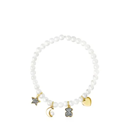 Nocturne Pearl Bracelet with Silver Vermeil and Diamonds