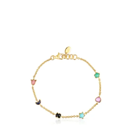 Glory Bracelet in Silver Vermeil with five Gemstones. 6 89/100