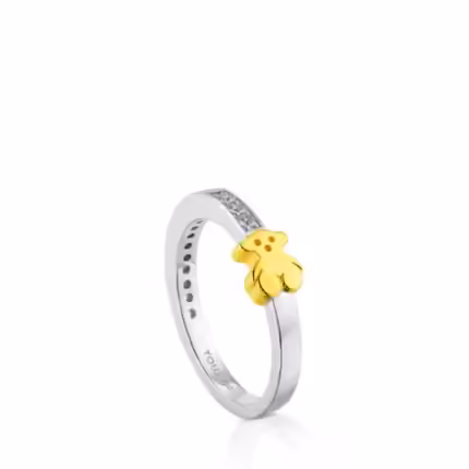Gold Puppies Ring with Diamond