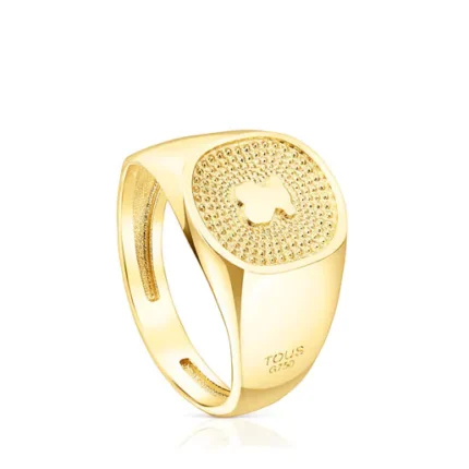 Gold Oursin Signet ring