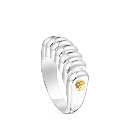 Silver and silver vermeil Virtual Garden Bar ring