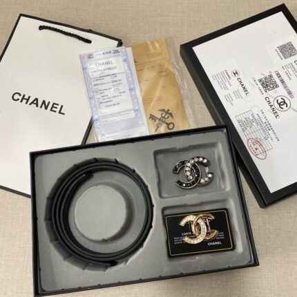 Chanel Classic Two Buckle Belt Gift Box Set - High end Fashion, Noble and Elegant