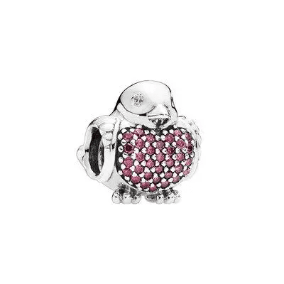 Pandora 925 silver 791731CZR pink peace dove string decoration
