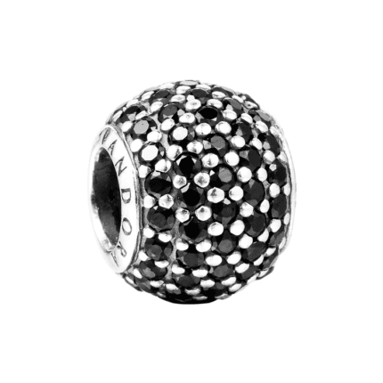 Pandora 925 silver 791051NCB black inlaid gemstone string decoration