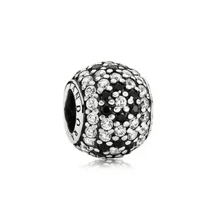 Pandora 925 silver 791170NCK black and white spliced inlaid string decoration
