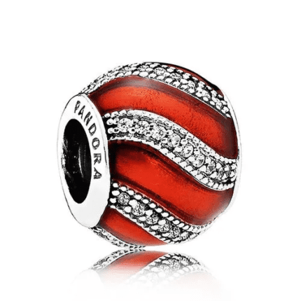 Pandora 925 silver 791991EN07 striped intersecting string decoration