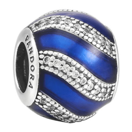 Pandora 925 silver 791991EN07 blue striped string decoration