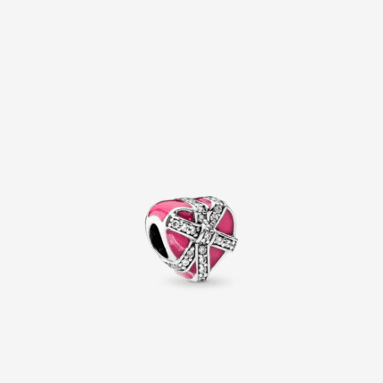 Pandora 925 silver 792047CZ magenta love surprise string decoration
