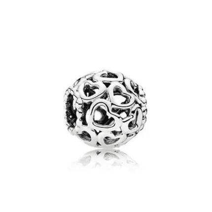 Pandora 925 silver 791423PCZ heart-shaped hollow string decoration