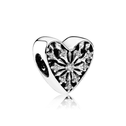 Pandora 925 Silver 791996CZ Heart shaped Hollow Jewelry