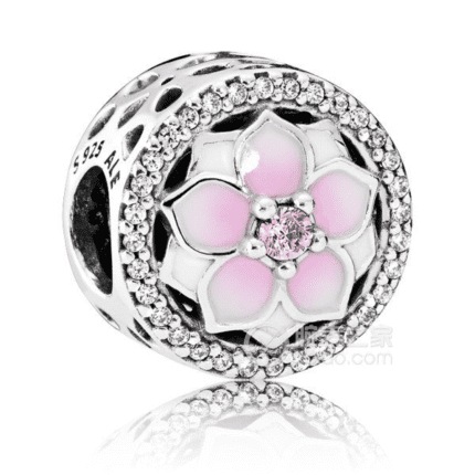 Pandora 925 Silver 792087PCZ Pink Flower Pendant