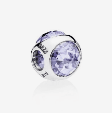 Pandora 925 Silver 792095LCZ Purple Sparkling Water Drop String Decoration