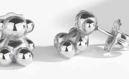 TOUS stainless steel three-dimensional Spanish bear silver earrings