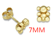 TOUS 925 silver minimalist gold Spanish small round bear earrings
