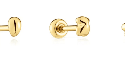 TOUS 925 Silver Bear Love Star Simple Earnail