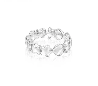 Silver TOUS Mini Icons Ring with Bear, Heart and Flower motifs