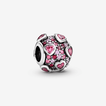 Pandora 925 silver 796555CZSMX embossed heart-shaped inlaid string decoration