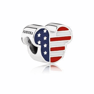 Pandora 925 Silver 791585ENMX American Flag String Decoration