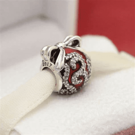 Pandora 925 silver 796259EN07 red diamond studded string decoration