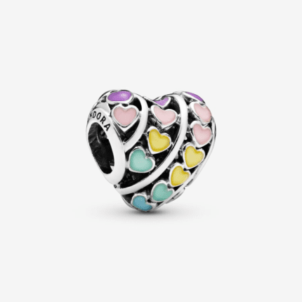 Pandora 925 Silver 797019ENMX Rainbow Heart Pendant
