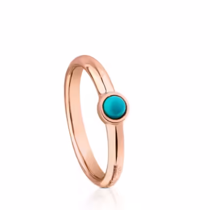 Rose Vermeil Silver Super Power Ring with Turquoise