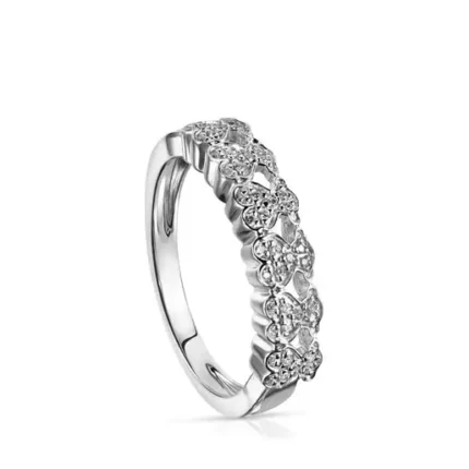 White Gold TOUS Puppies Ring with Diamonds 0.08ct