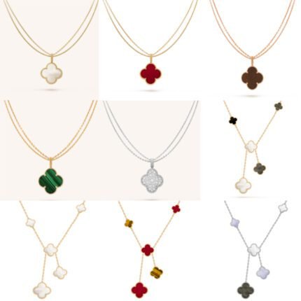 2024 New Exquisite Colorful Flower Pendant Gold Chain Necklace