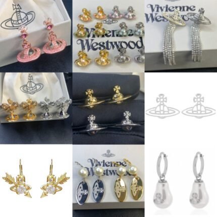 2024 New Exquisite Pink Planet Inlaid Diamond Earrings