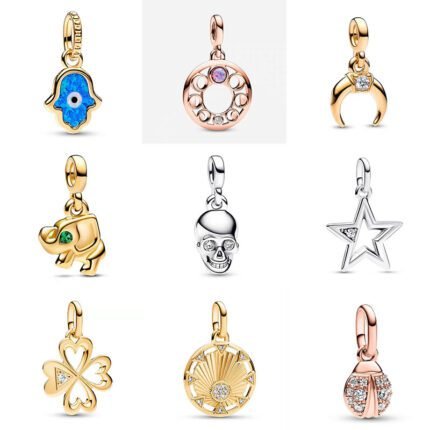 Fashionable 925 silver elephant pendant, skull shaped pendant, etc., can be freely matched