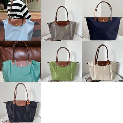 2024 New Sky Blue Long Handle Large Tote Bag Nylon Dumpling Bag Texture Autumn/Winter Shoulder Bag