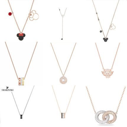 2024 New Exquisite Rose Gold Diamond Set Round Pendant Necklace