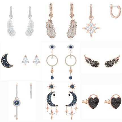 2024 New Feather Fashion Luxury Glittering Zircon Women's  Multi functional Earrings