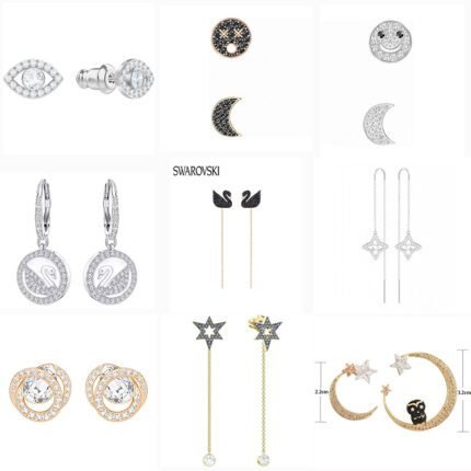 2024 New Fashionable and High end Zircon Women's Multi functional Earrings