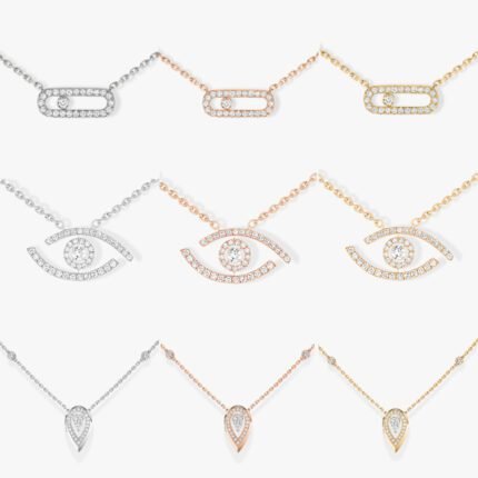 2024 New Exquisite Gold Eye Inlaid Diamond Pendant Necklace