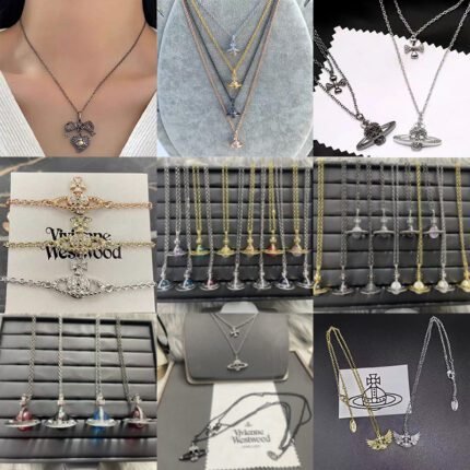 2024 New Exquisite Silver Saturn Angel Wing Pendant Necklace