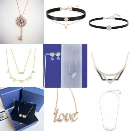 Sparkling zircon rose gold key pendant necklace