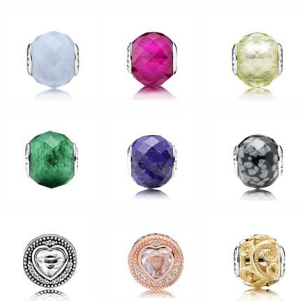 Hot selling 925 silver gemstone beads in various colors, can be used as gifts