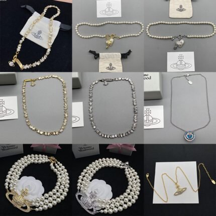 2024 New Exquisite Multi Layer Pearl Necklace with Diamond Set Golden Saturn Pendant