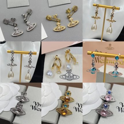 2024 New Exquisite Planet Trajectory Pink Gemstone Earrings