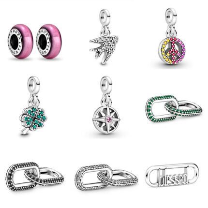 Hot selling 925 silver fashionable four leaf clover compass and other exquisite small pendants in various styles, can be freely matched