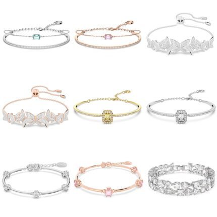 2024 New  Double layer Sparkling Multi shaped Zircon White Gold Bracelet