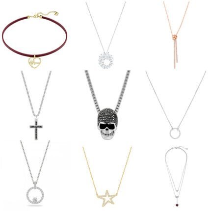 Black zircon skull pendant necklace