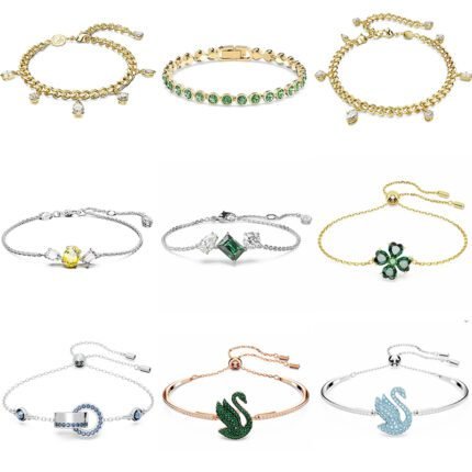 2024 New  Sparkling Zircon Four Heart Lucky Grass Gold Bracelet