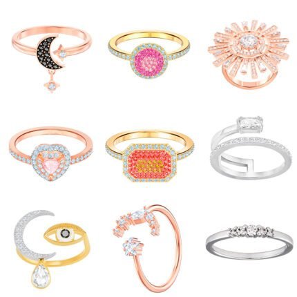 2024 New  Rose Gold Sparkling Zircon Flower Ring