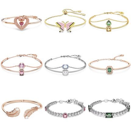 2024 New  Sparkling Zircon Rose Gold Feather Open Bracelet