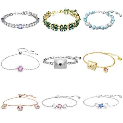 2024 New Deep Green Four Heart Zircon Lucky Grass Gold Bracelet