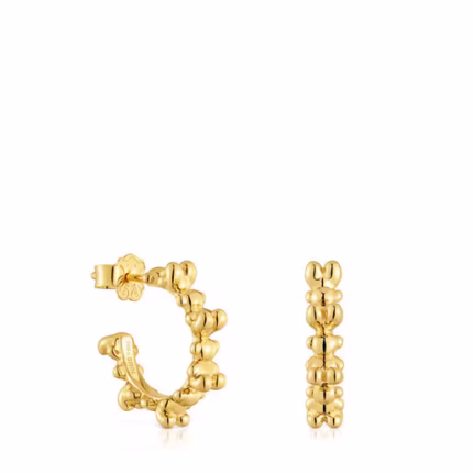 Bold Bear 12 mm hoop earrings with 18kt gold plating over silver